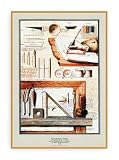 ポスター ジャン　ジャック　ルクー Instruments Du Dessinateur 額装済 ウッドベーシックフレーム（ブラック）