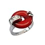 Good Luck Red Jade Ring in CAREFREE Sterling Silver