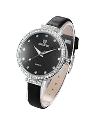 AMPM24 Fashion Bling Crystal Lady Women Girl Slim Leather Band Quartz Wrist Watch WK1126