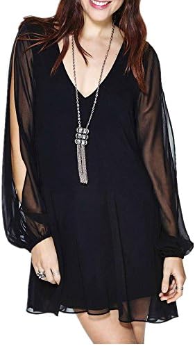 Bingirl Women's Chiffon Floral 3/4 Sleeve Summer Beach Sundress Casual Dress