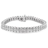 1 Carat Diamond 14K Straight Line Link Bracelet (1ctw, I-J, I2-I3)