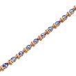 14K Yellow Gold Tanzanite and Diamond Bracelet