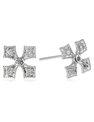 10k White Gold Diamond Accent Cross Earrings (.050 cttw, I-J Color, I1-I2 Clarity)