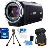 JVC GZ-E10BUS - HD Everio Camcorder 40x Zoom f1.8 (Black) 16 GB Memory Bundle