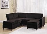 Contemporary Modular Sectional Group in Chocolate Color Velvet