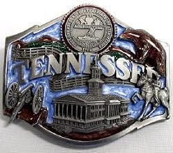 Tennessee 3-D  Enamel Pewter Belt Buckle