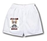 White Boxer Short with life is a game - airsoft is serious