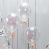 Ginger Ray Little One Baby Elephant Shower Pearlised Balloons, Mixed