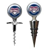 MLB Washington Nationals Stainless Steel Cork Screw and Wine Bottle Topper Set