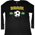 Brasil Flags International Soccer Thermal Shirt, Brasilian Soccer Mens Thermal