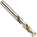 Dormer A022 High-Speed Steel Stub Drill Bit, Bright Finish with TiN-Coated Tip, Round Shank, Spiral Flute, 135 Degree Point Angle