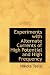 Experiments with Alternate Currents of High Potential and High Frequency