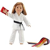 Fits 18" American Girl Doll Karate Outfit - 18 Inch Doll Clothes/clothing Includes 18" Accessories. All Color Belts Included.