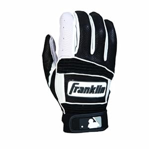 Franklin Sports Neo Classic II Adult Series Batting Glove (Black/White, Large)