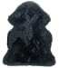 New Genuine Sheepskin Fur Leather Pelt Rug Black Color