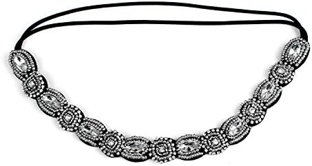 Ulike2 Handmade Rhinestone Crystal Bohemia Stylish Crystal Beaded Elastic Fashion Headband Hair Band Accessory (2#)