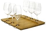 Mango Leaf 16008 Bamboo Appetizer Tray with 6 Stem Holder