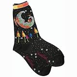 Laurel Burch Mystic Moon Socks, Black, 9-11