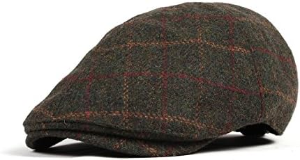 WITHMOONS SL3022 Wool Newsboy Hat Snap Flat Cap Irish Ivy Cabbie (Green)