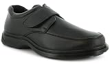 Mens Hook & Loop Fastening Comfort Fit Shoes. - Black - UK 6-12