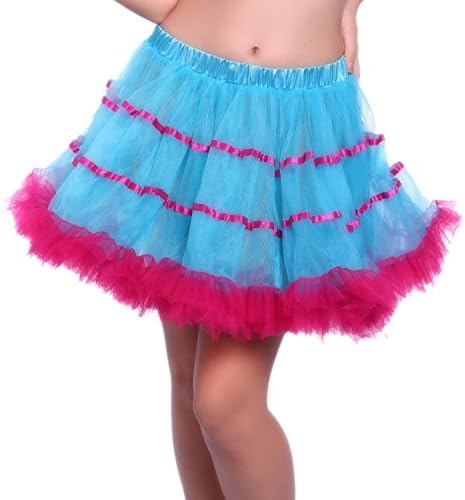 Awisi Women's Ruffled Layered Tulle Party Tutu Skirts Fancy Dress Blue