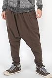 SOLEILDOR イージー サルエルパンツ メンズ スウェット素材 リブ使い(ワイド サルエル パンツ)（OLIVE-BROWN）