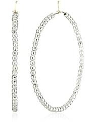 Mizuki Silver with Gold Beaded Hoop Earrings