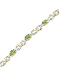 14kt Yellow Gold Oval Peridot and Diamond Bracelet