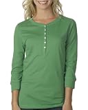 Ladies' Sheer Jersey Longer Length Henley