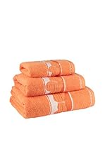 Flor De Algodón Juego De Toallas Corazones (Naranja)