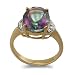 9ct Yellow Gold Oval Green Mystic Topaz And 2 1/2pt Diamond Set Fancy Dress Ring - Size N