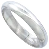 Sterling Silver 4 mm ( 3/16 in. ) Wedding Band / Thumb Ring