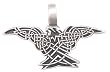 Celtic Knot Pattern Noble Bird Pewter Pendant Necklace