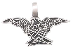 Celtic Knot Pattern Noble Bird Pewter Pendant Necklace