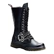 MENS SIZING Calf Boots Combat Gothic Boots Lace Up Brass Knuckles Chains