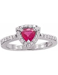 14K White Gold Ruby and Diamond Ring -- LIFETIME WARRANTY