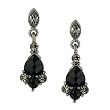 Vintage Black-Diamond Crystal Drop Earrings