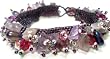 Chunky Beaded Crystal Stone Amethyst Purple Bracelet "Royal Presence" - Fair Trade