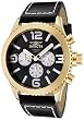 Invicta Men's 1428 II Collection Chronograph Black Dial Leather Watch