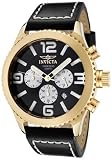 Invicta Men's 1428 II Collection Chronograph Black Dial Leather Watch