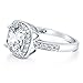 BERRICLE Sterling Silver Halo Wedding Engagement Rings Cushion Cut Cubic Zirconia CZ Ring for Women, Rhodium Plated Size 4-10