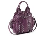 Hype Jenny Stud H30012 Satchel,Aubergine,One Size