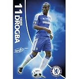 (24x36) Chelsea FC Didier Drogba with Ball Sports Poster Print Poster Print, 24x36