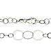 Sterling Silver Flat, Round Circle Links Long Necklace Italy