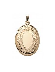 14K Gold Filled Oval Locket 1 inch x 1-1/4 inch