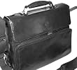 Umi Black Leather Messenger Briefcase