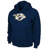 NHL Men's Nashville Predators Heat Seal Long Sleeve Hooded Fleece Pullover (Athletic Navy, Large)