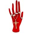 Red Flocked Hand Display For Rings And Bracelets 8 1/4"