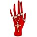 Red Flocked Hand Display For Rings And Bracelets 8 1/4"