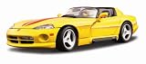 Dodge Viper RT/10, yellow, die-cast metal vehicle, bburago 1:18